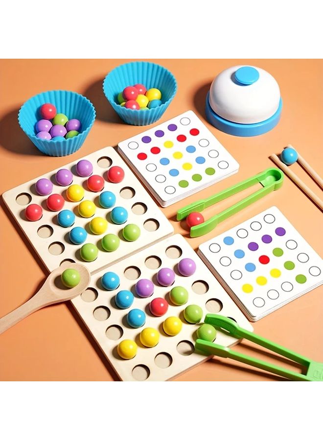 Pinball Battle Game Wooden Beads Sorting Matching Educational Toy For Cognitive Skill Development - Image 1